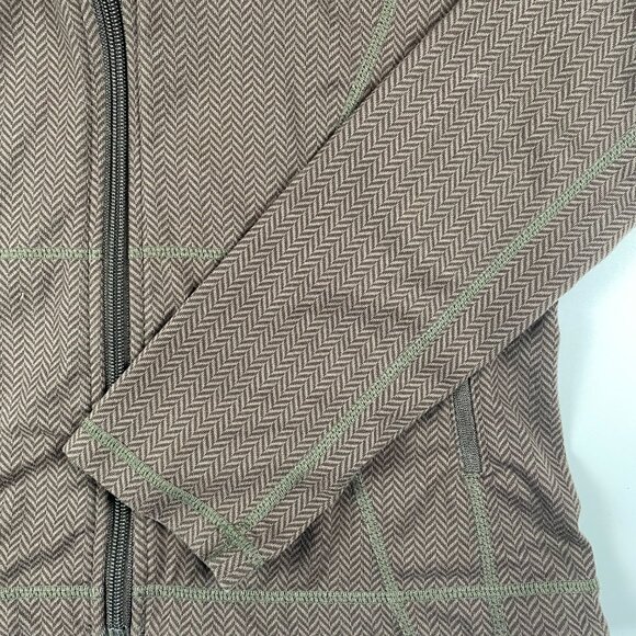 Lululemon Athletica Define Jacket Zip Up Brown Herringbone Pattern Fitted Yoga - Picture 10 of 11